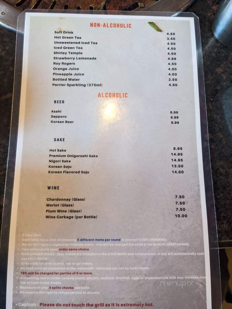 iGrill Korean BBQ - Santa Barbara, CA menu_pic