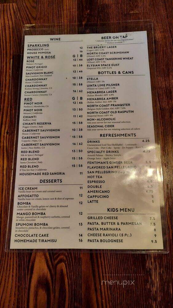 NEApolitan Pizzeria & Birreria - Laguna Beach, CA menu_pic