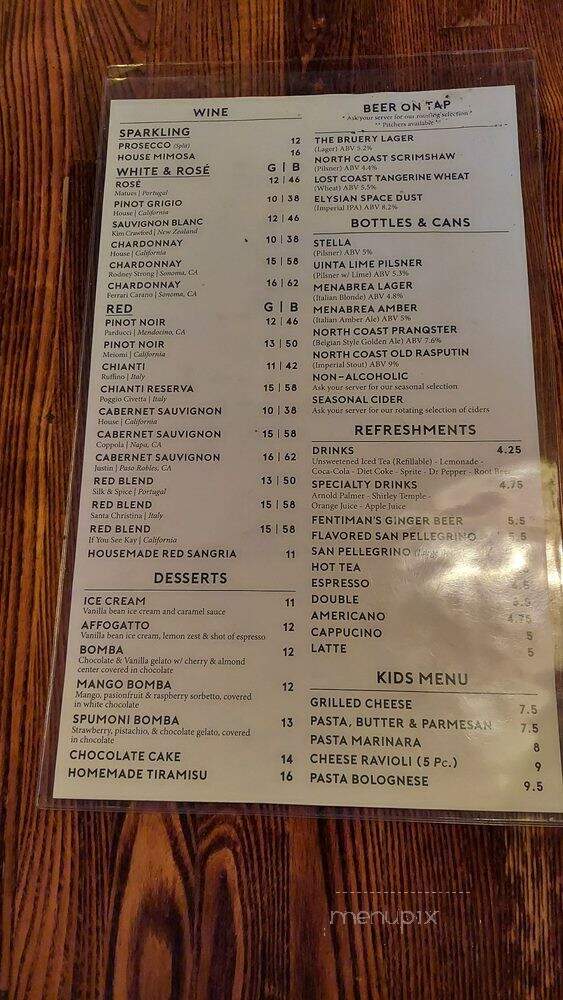 NEApolitan Pizzeria & Birreria - Laguna Beach, CA menu_pic