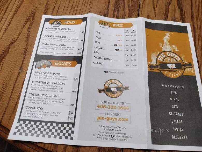 Pie Guys Pizzeria - Billings, MT menu_pic