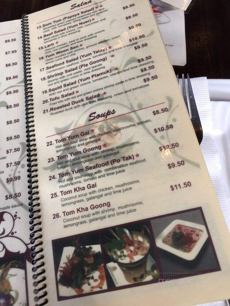 Sweet Basil Thai Cuisine - San Francisco, CA menu_pic