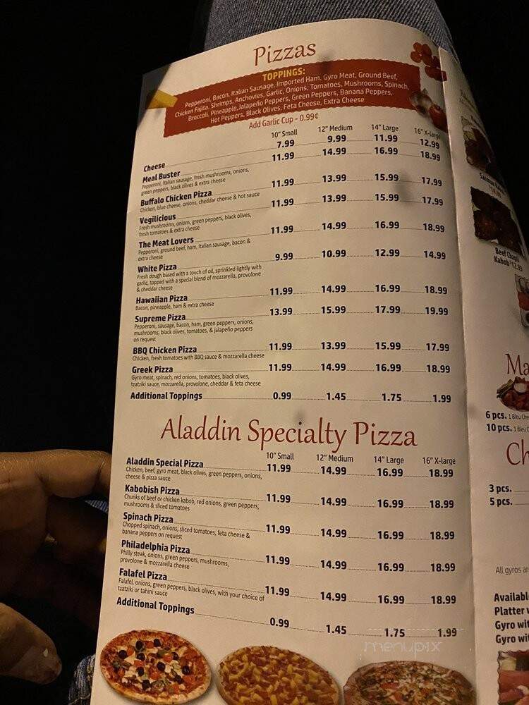 Aladdin Sizzler - Mount Rainier, MD menu_pic