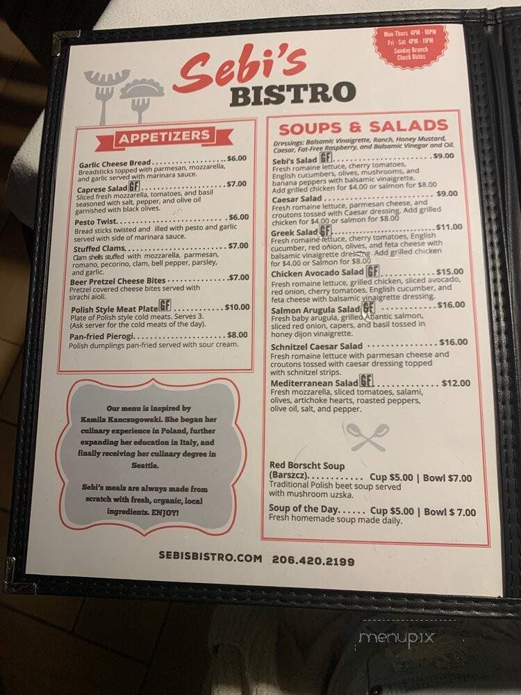 Sebi's Bistro - Seattle, WA menu_pic