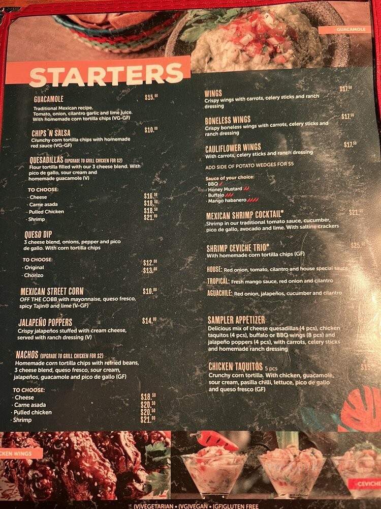 Senor Frog's - Las Vegas, NV menu_pic