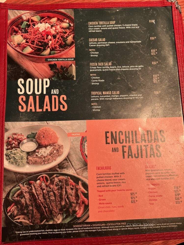 Senor Frog's - Las Vegas, NV menu_pic