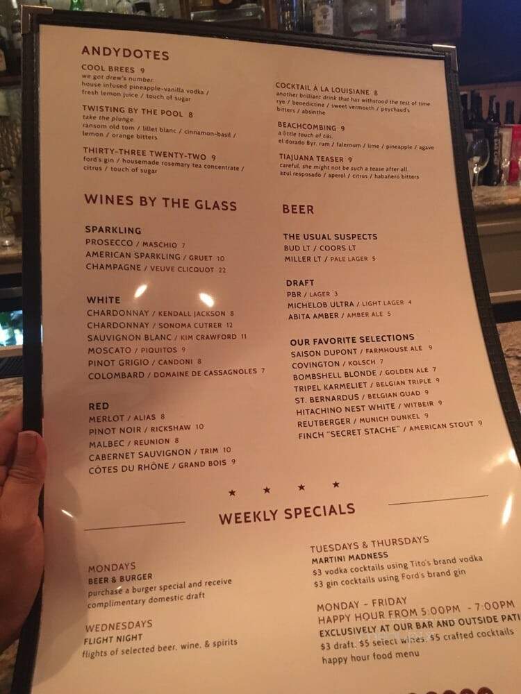 Andy's Bistro - Metairie, LA menu_pic