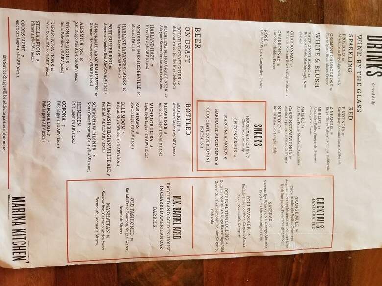 Marina Kitchen - San Diego, CA menu_pic