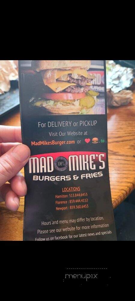Mad Mike's Burgers and Fries - Newport, KY menu_pic