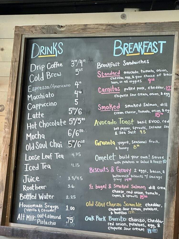 Old Soul at 40 Acres - Sacramento, CA menu_pic