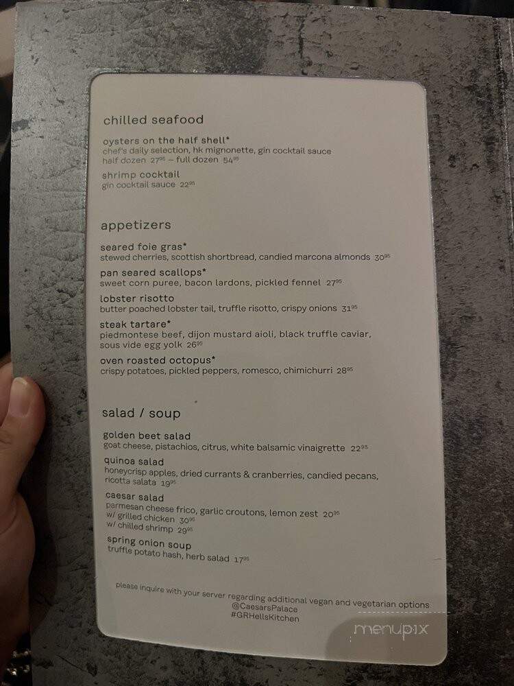 Gordon Ramsay Pub - Las Vegas, NV menu_pic