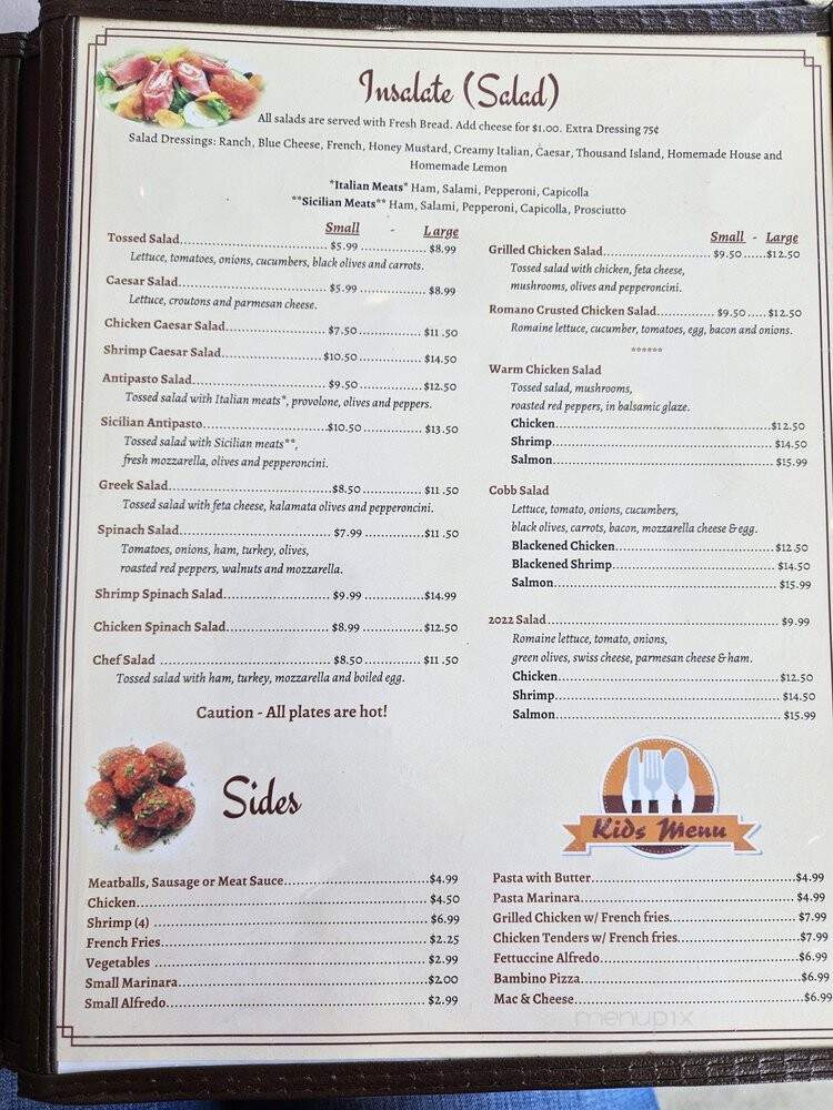 Filomena's Pizza Restaurante - Lake Mary, FL menu_pic