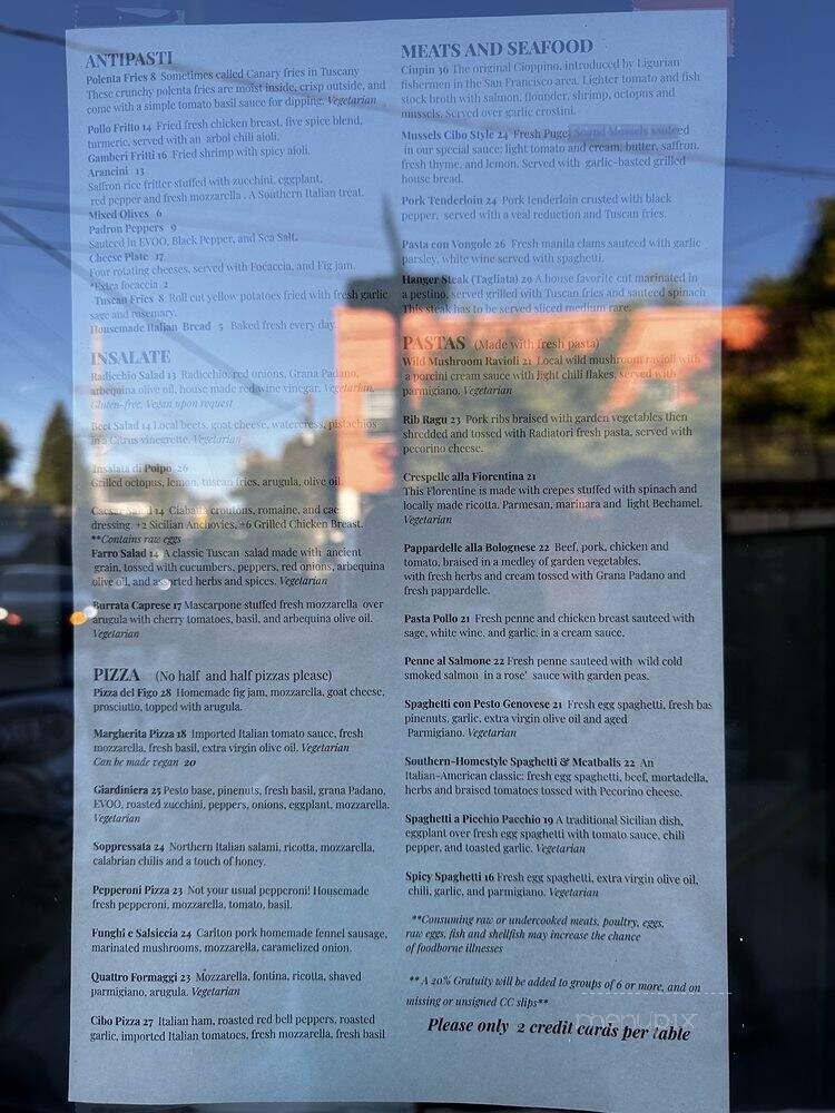 Cibo - Portland, OR menu_pic