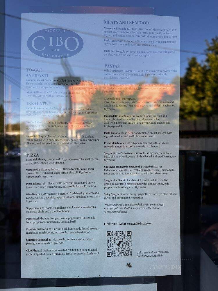 Cibo - Portland, OR menu_pic