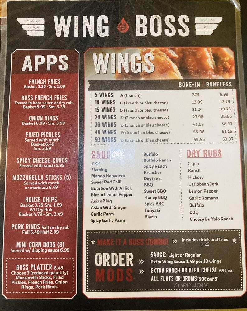 Wing Boss - Roanoke, VA menu_pic