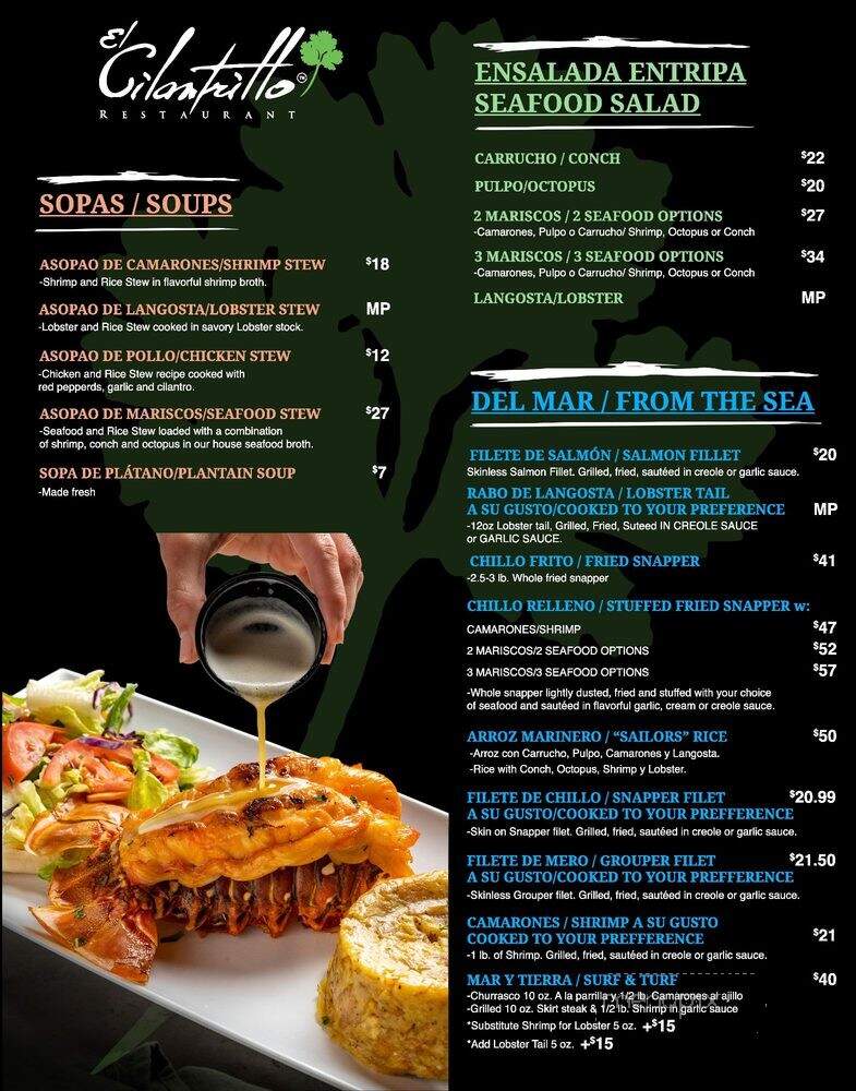 Cilantrillo Cafe Restaurant - Kissimmee, FL menu_pic