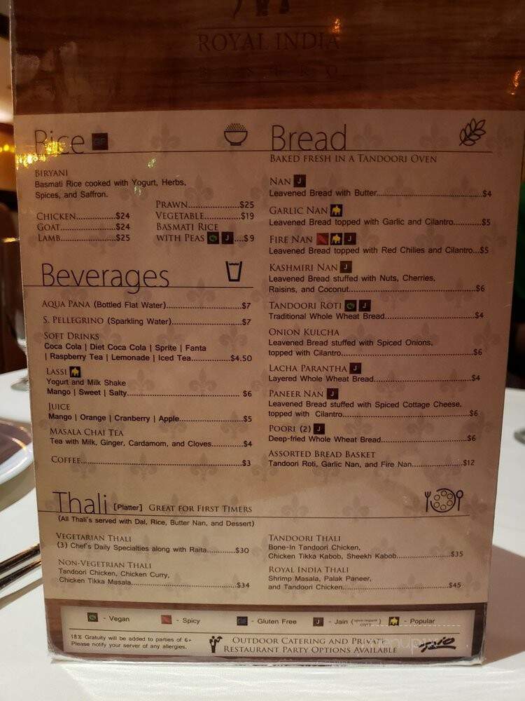 Royal India Bistro - Las Vegas, NV menu_pic