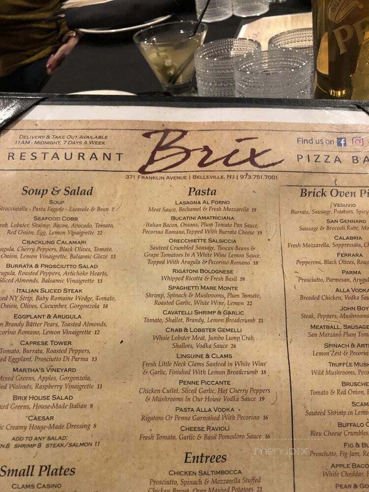 Brix Tapas Grill - Belleville, NJ menu_pic