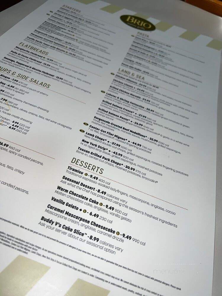 BRIO Tuscan Grille - Freehold, NJ menu_pic
