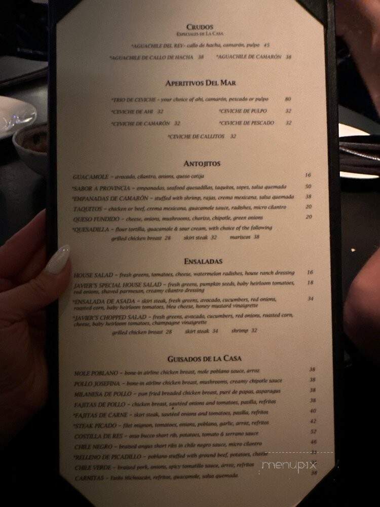 Javier's - Las Vegas, NV menu_pic