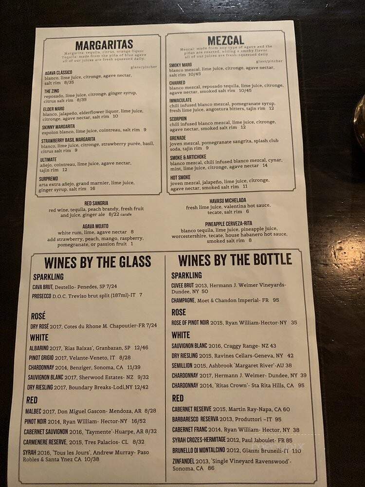 AGAVA Restaurant - Ithaca, NY menu_pic