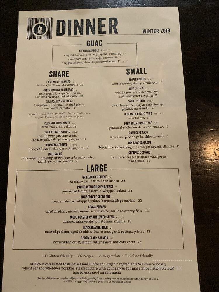 AGAVA Restaurant - Ithaca, NY menu_pic