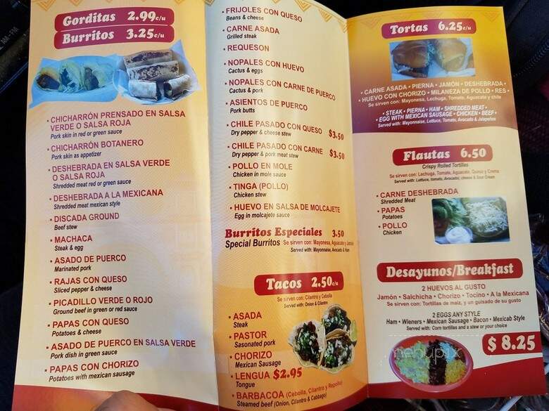 Gorditas Santiago - Chicago, IL menu_pic