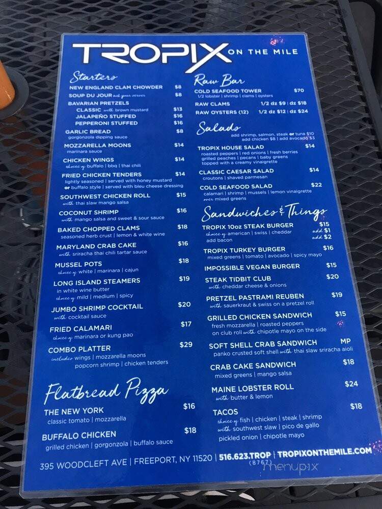 Tropix on the Mile - Freeport, NY menu_pic