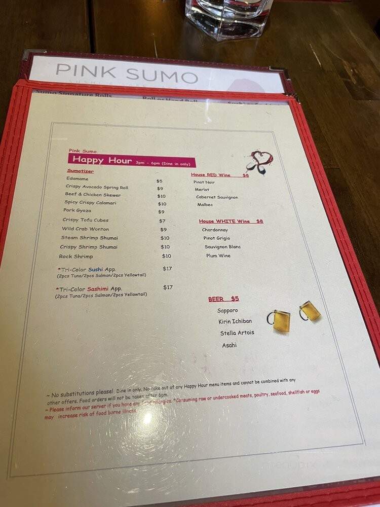 Pink Sumo Sushi & Sake Cafe - Westport, CT menu_pic