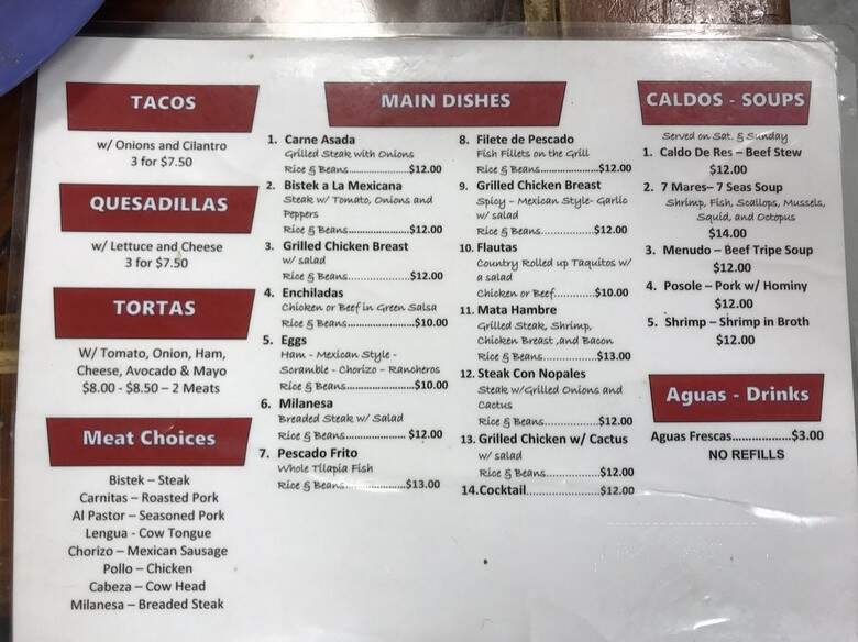 La Michoacana - Panama City, FL menu_pic