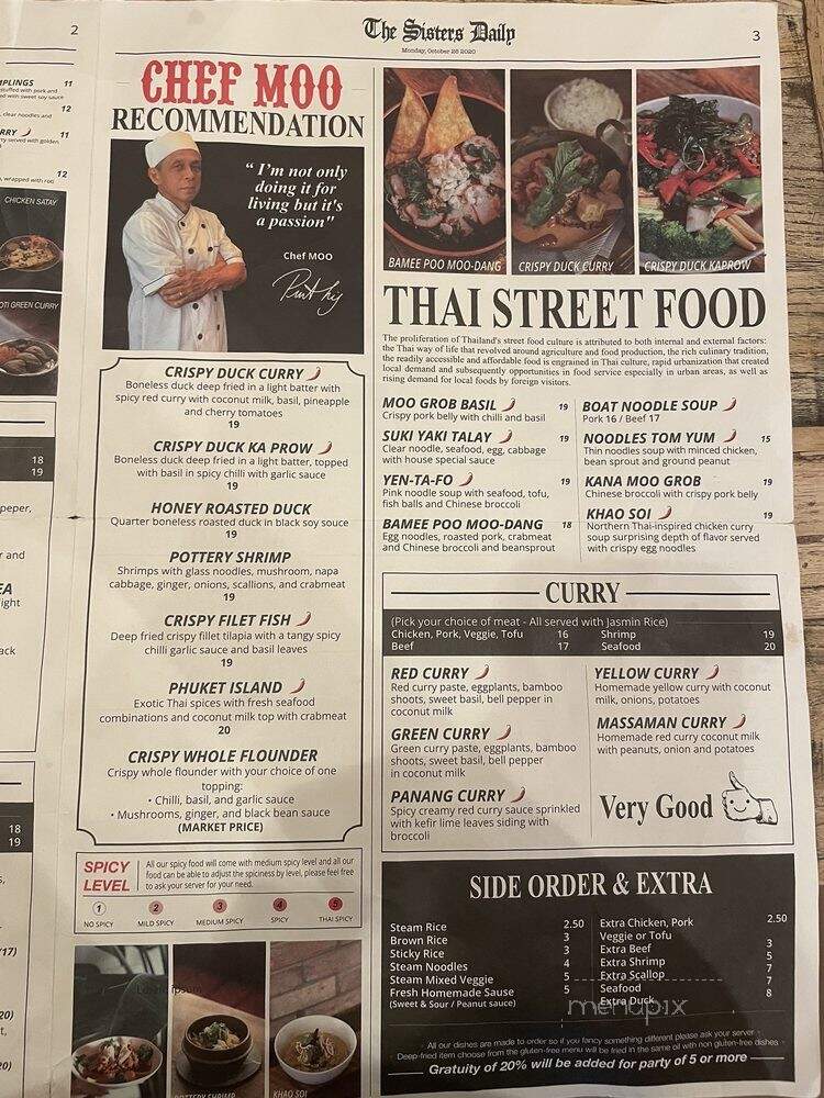 Sisters Thai - Fairfax, VA menu_pic