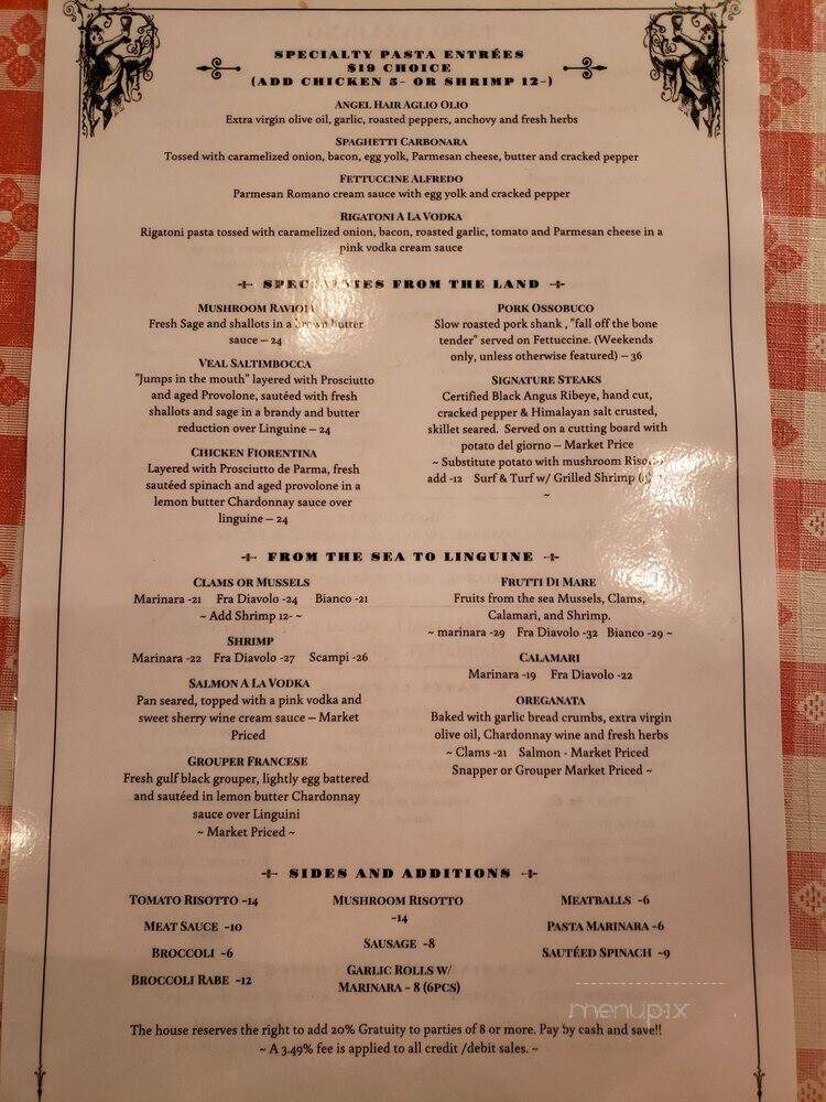 Taso Italiano - New Port Richey, FL menu_pic
