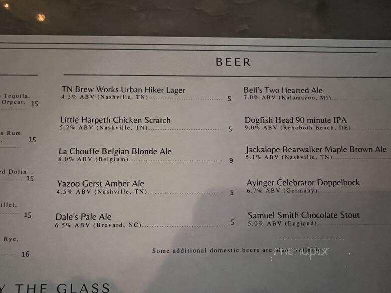 Cork & Cow - Franklin, TN menu_pic