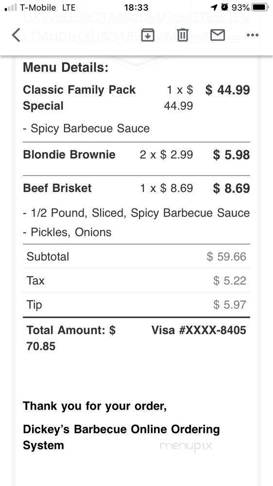 Dickey's Barbecue Pit - Temecula, CA menu_pic