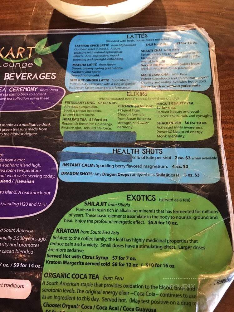 Elixart - Nevada City, CA menu_pic