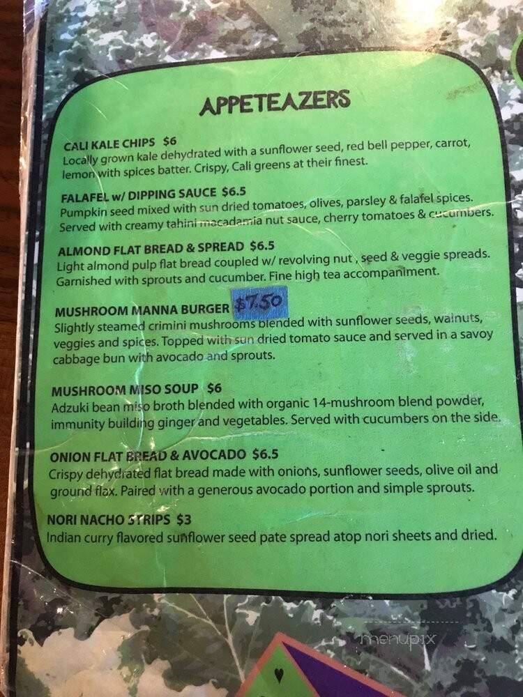 Elixart - Nevada City, CA menu_pic