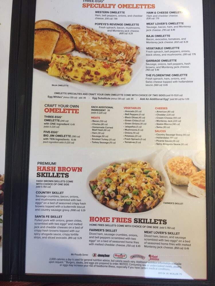 Jimmy's Egg - Mcallen, TX menu_pic