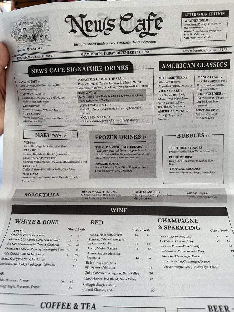 Tropical News Cafe - Miami, FL menu_pic