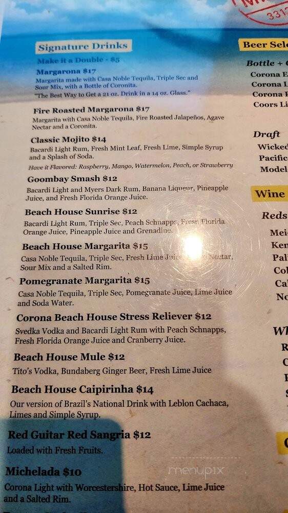 Corona Bar Grill - Miami, FL menu_pic