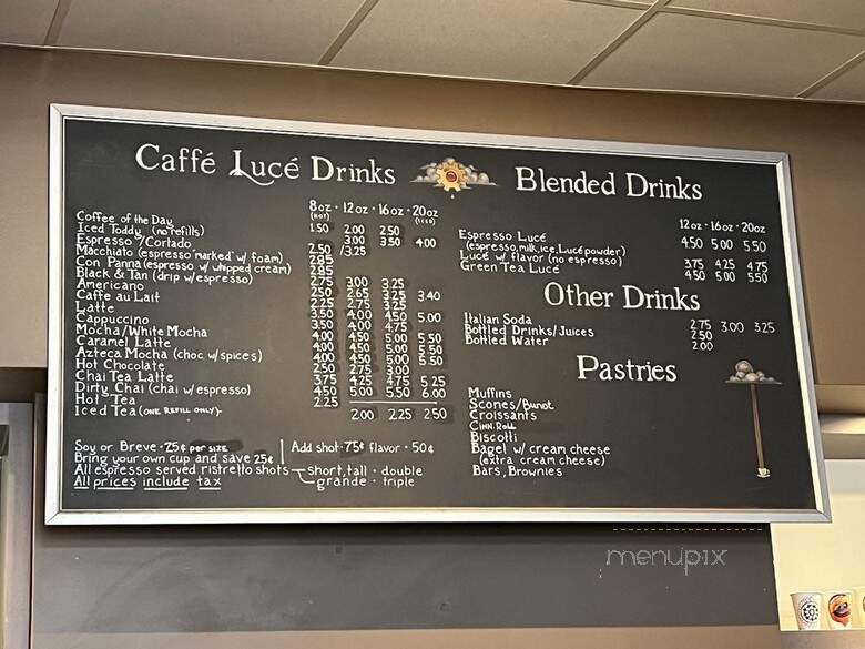 Caffe Luce - Tucson, AZ menu_pic