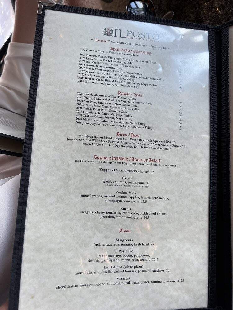 Il Posto Trattoria - Napa, CA menu_pic