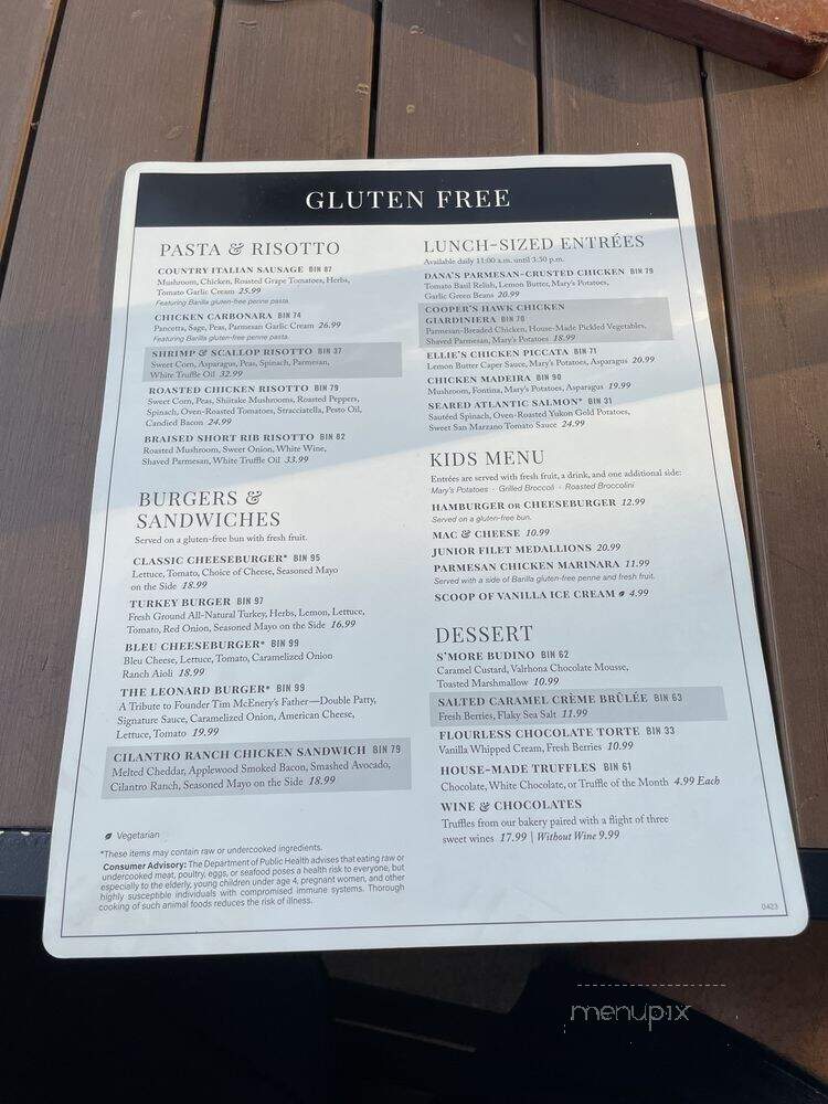 Cooper's Hawk Winery & Restaurant - Columbus, OH menu_pic