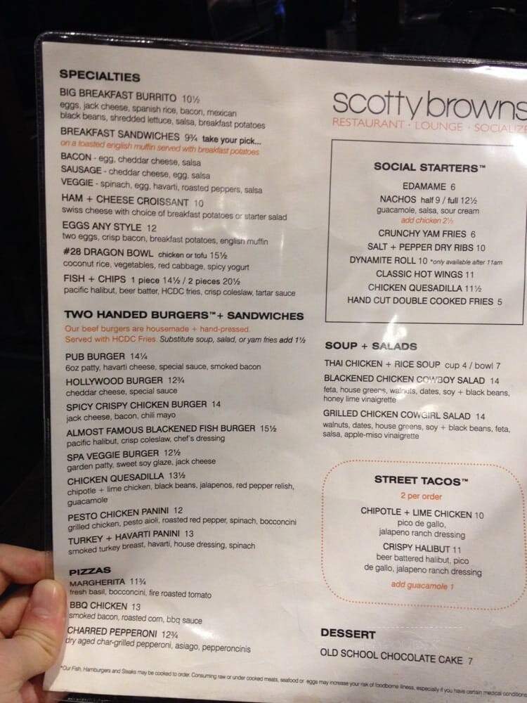 Scotty Browns @ Bellingham Intl Airport - Bellingham, WA menu_pic