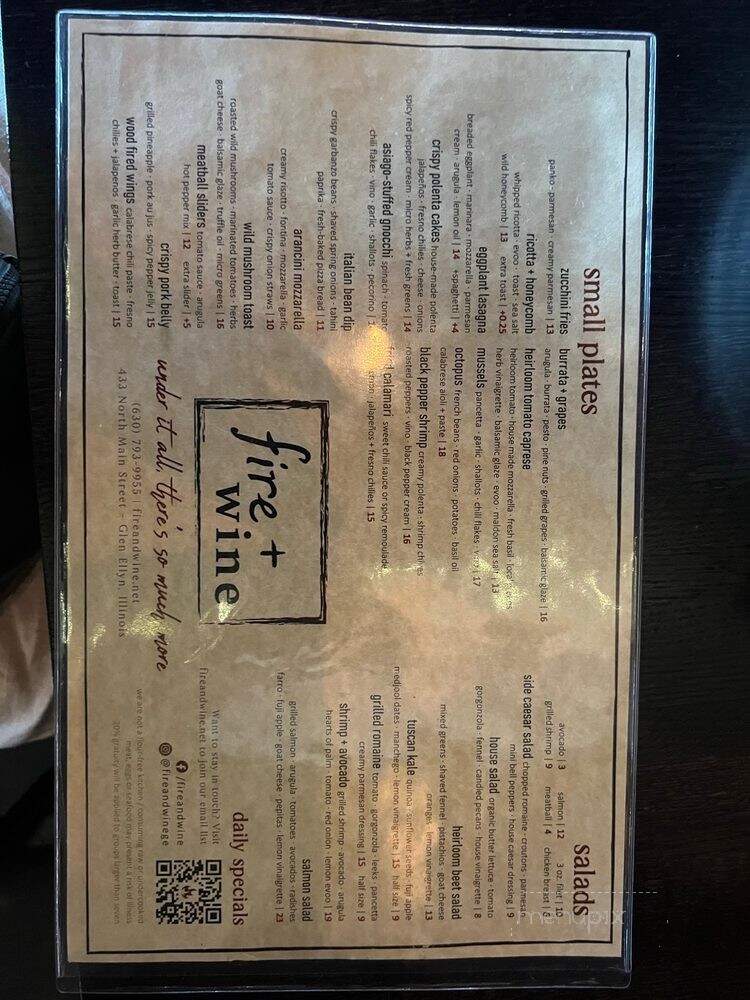 Flour + Wine - Glen Ellyn, IL menu_pic