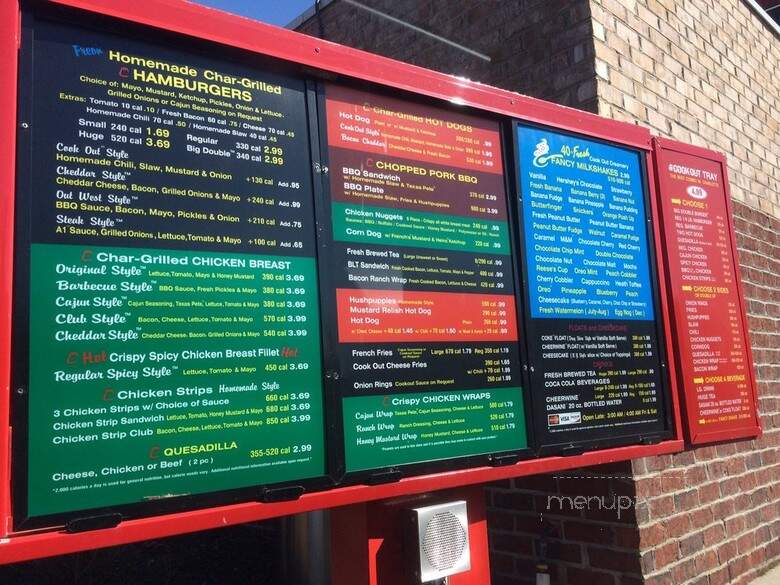 Cook Out - Charlotte, NC menu_pic