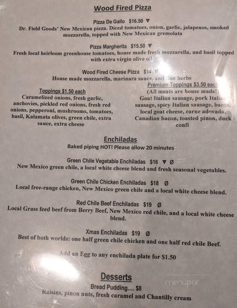 Dr. Field Goods - Santa Fe, NM menu_pic