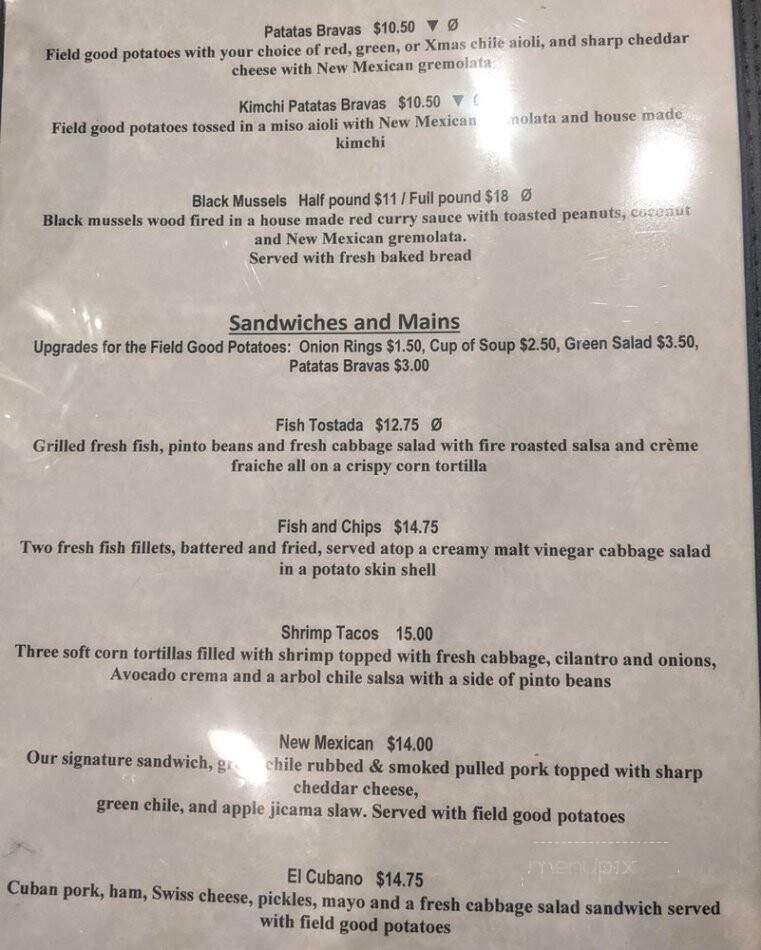Dr. Field Goods - Santa Fe, NM menu_pic