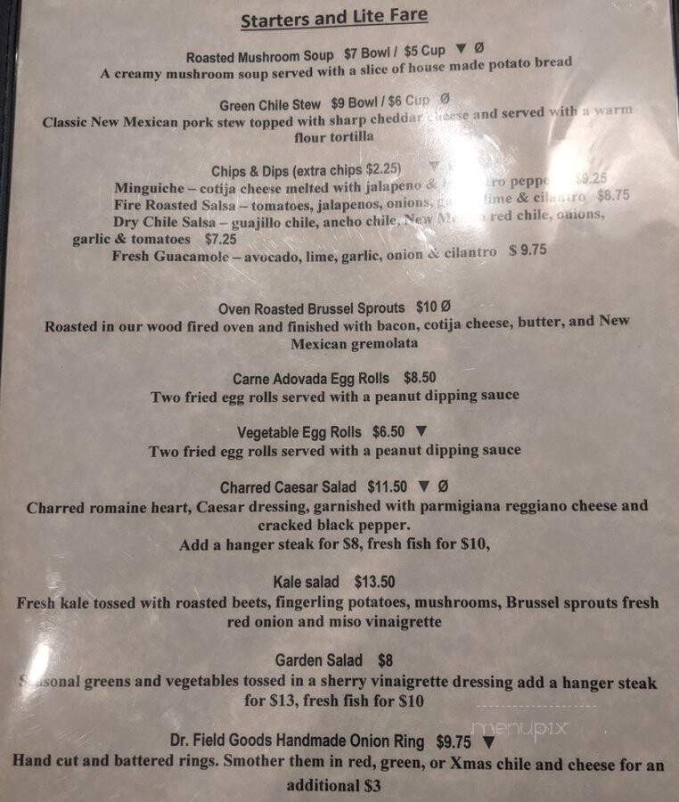 Dr. Field Goods - Santa Fe, NM menu_pic
