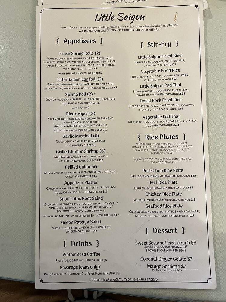 Little Saigon - Brunswick, ME menu_pic