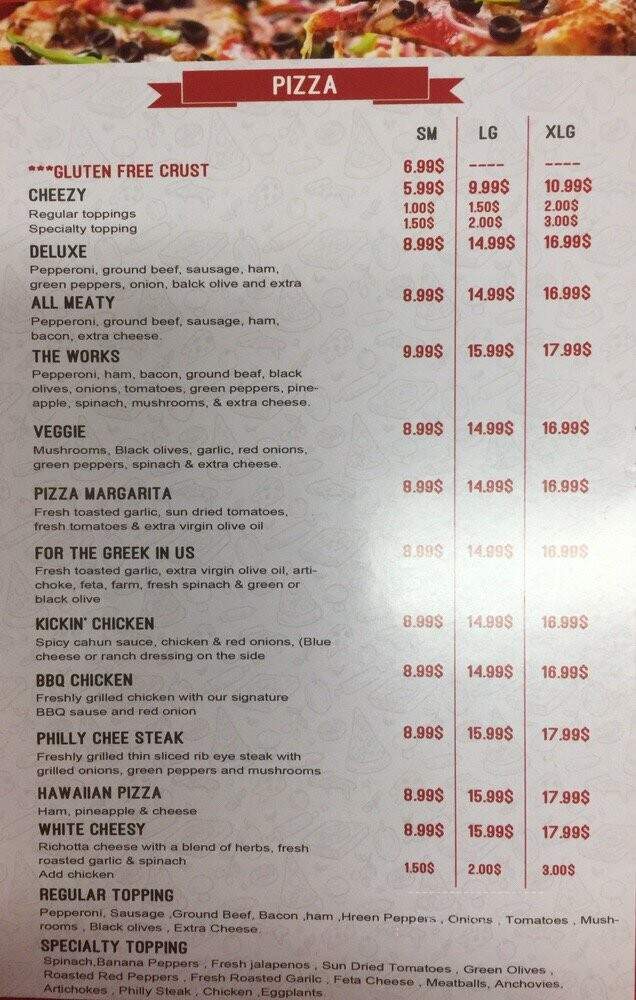 MJ's Pizza & Grille - Jacksonville, FL menu_pic
