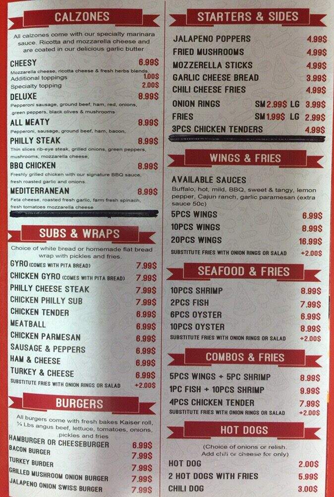 MJ's Pizza & Grille - Jacksonville, FL menu_pic